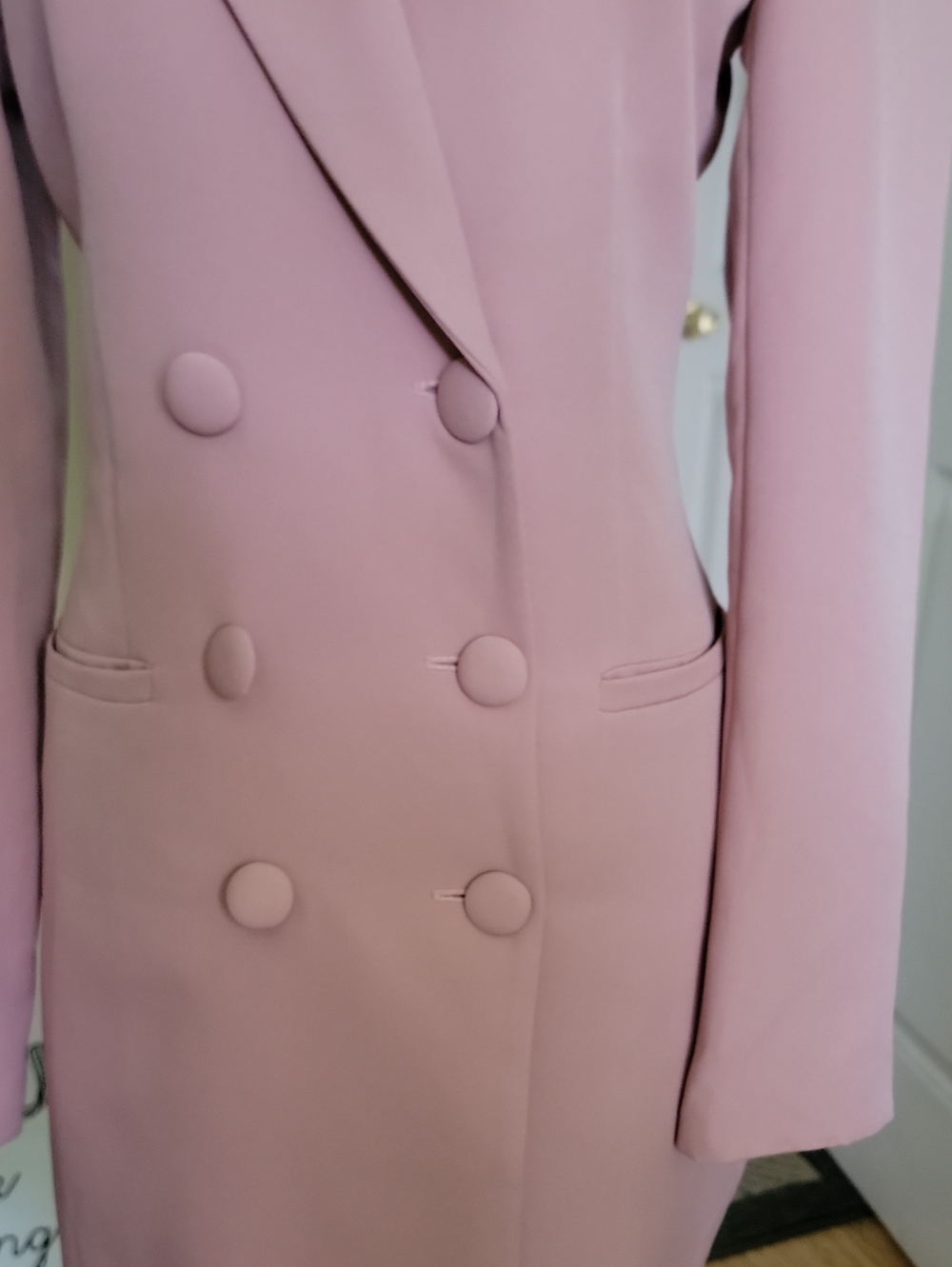 Amazing lace Size Sm. Double-Breasted Blush Pink Women's Blazer Coat - Picture 2 of 12